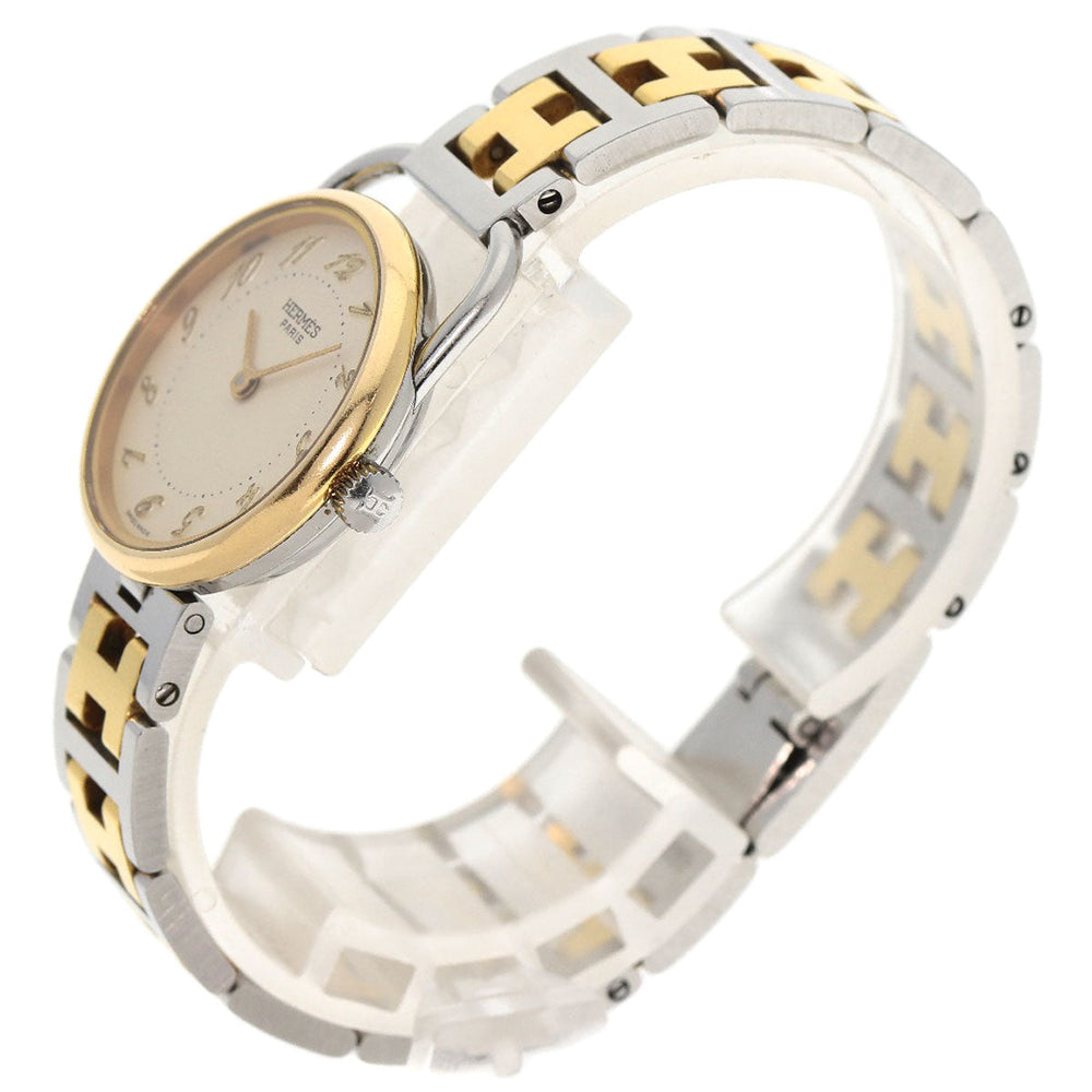 HERMES Watches Quartz Stainless Steel , SSxGP gold Arceau Ivory dial Women Used Authentic
