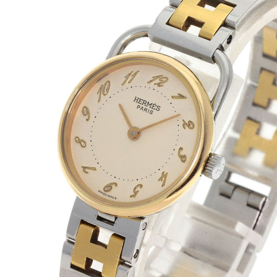 HERMES Watches Quartz Stainless Steel , SSxGP gold Arceau Ivory dial Women Used Authentic
