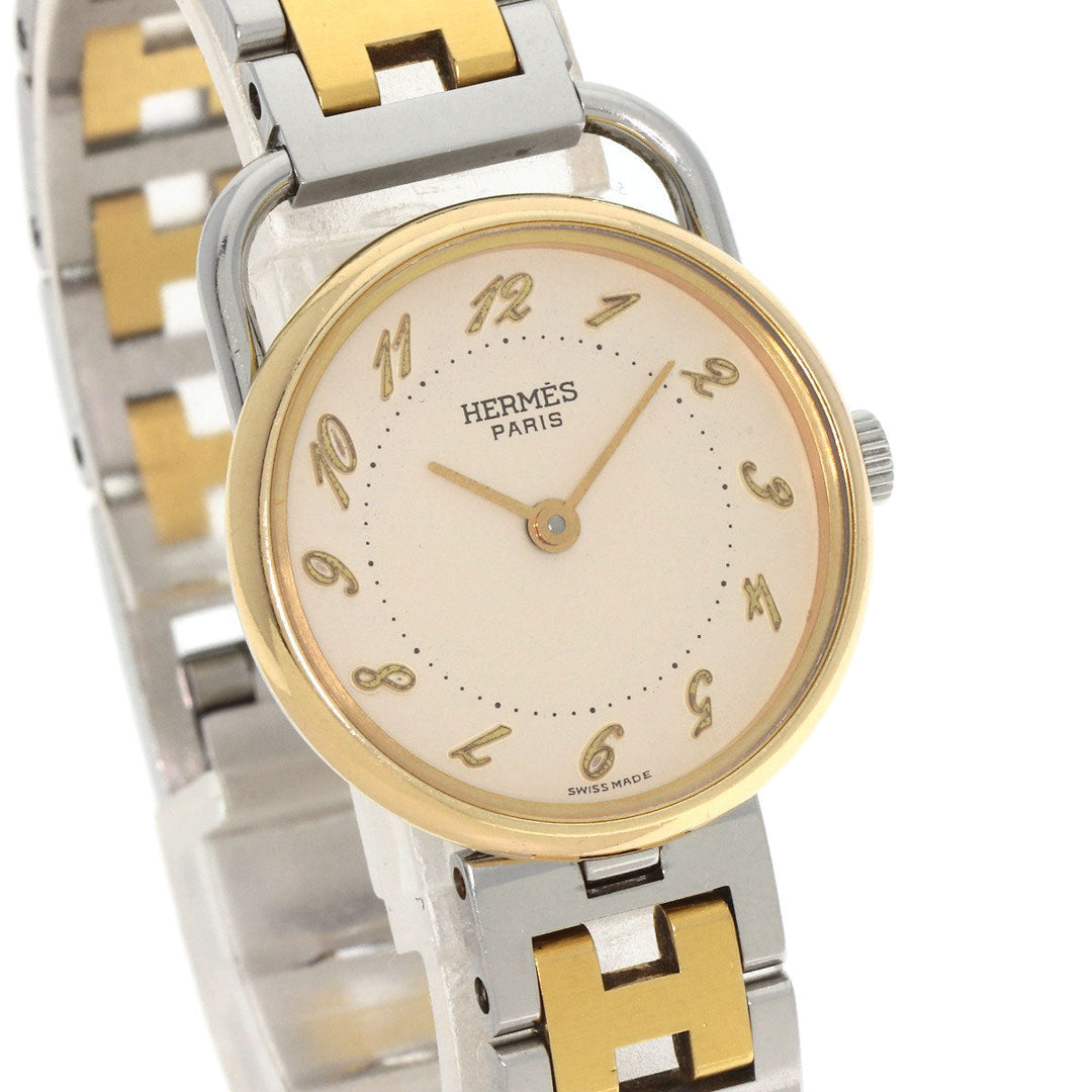 HERMES Watches Quartz Stainless Steel , SSxGP gold Arceau Ivory dial Women Used Authentic