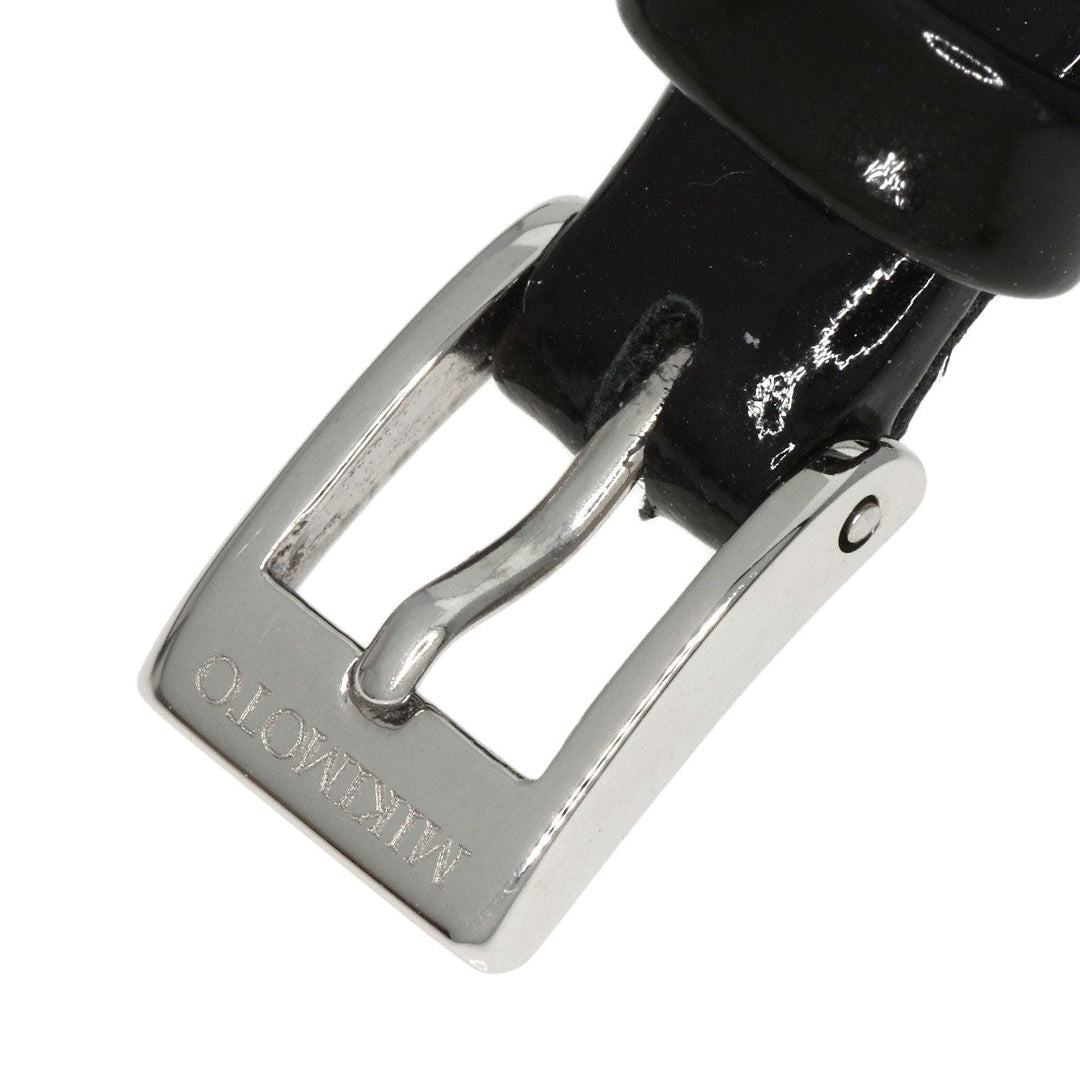 MIKIMOTO Watches Quartz Stainless Steel, Leather Silver Round face 2WAY Necklace included White shell dial Women Used Authentic