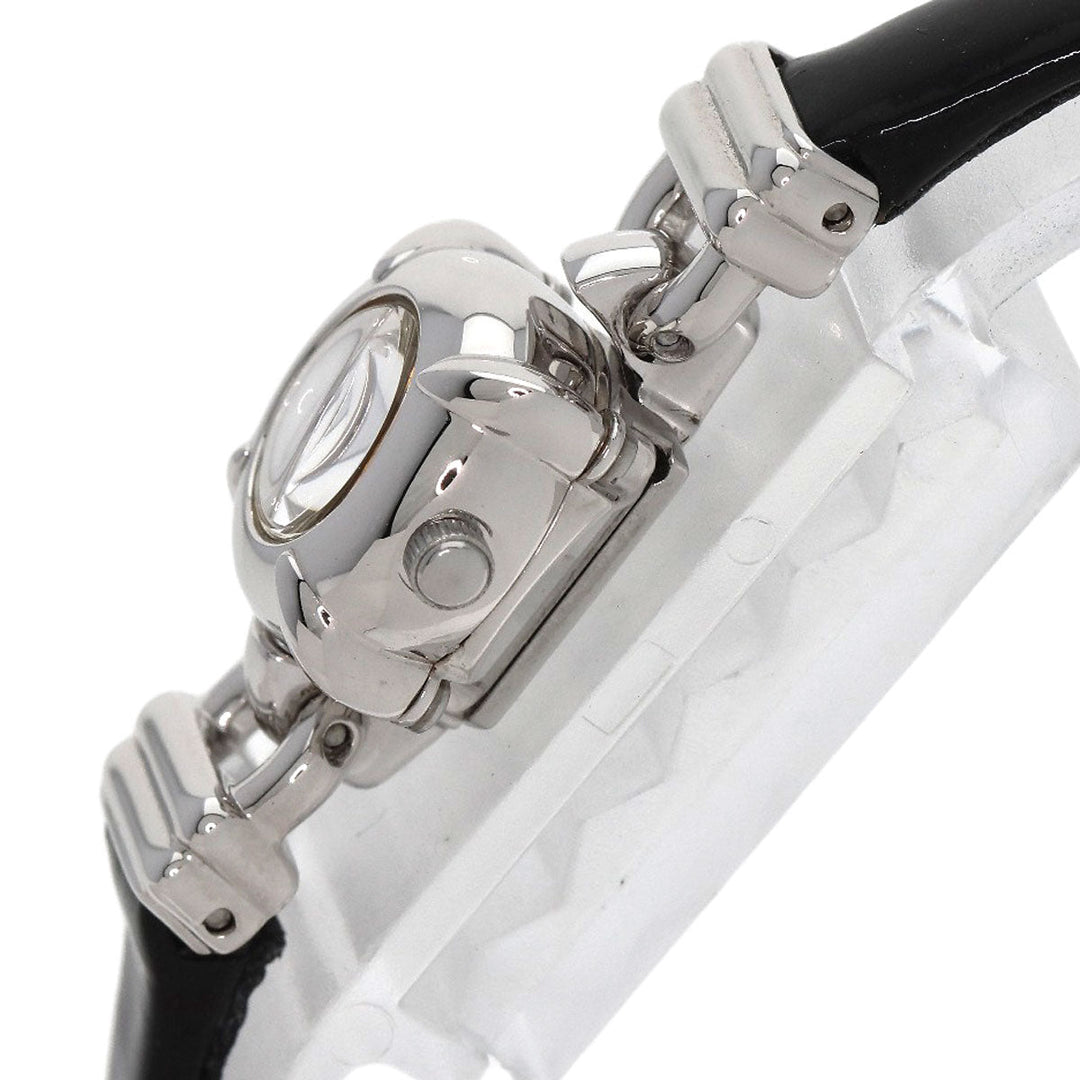 MIKIMOTO Watches Quartz Stainless Steel, Leather Silver Round face 2WAY Necklace included White shell dial Women Used Authentic