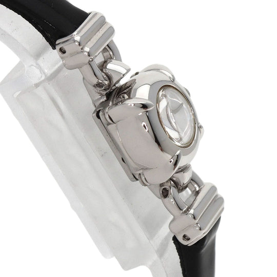 MIKIMOTO Watches Quartz Stainless Steel, Leather Silver Round face 2WAY Necklace included White shell dial Women Used Authentic