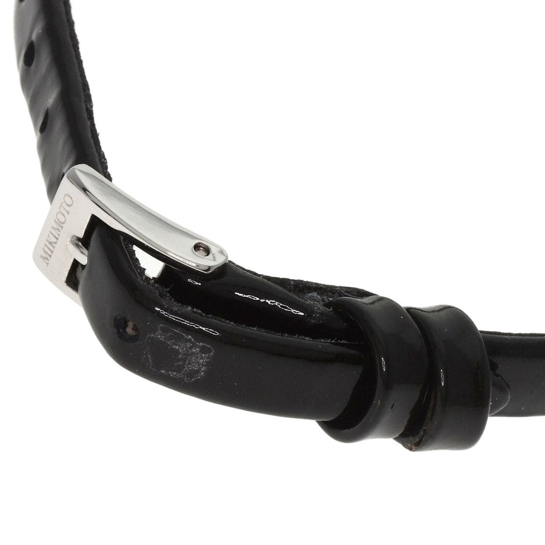 MIKIMOTO Watches Quartz Stainless Steel, Leather Silver Round face 2WAY Necklace included White shell dial Women Used Authentic