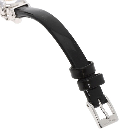 MIKIMOTO Watches Quartz Stainless Steel, Leather Silver Round face 2WAY Necklace included White shell dial Women Used Authentic