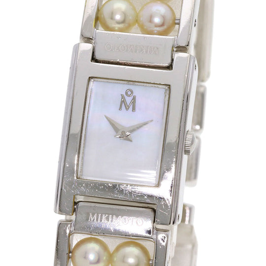 MIKIMOTO Watches Quartz Stainless Steel Silver Pearl watch White shell dial