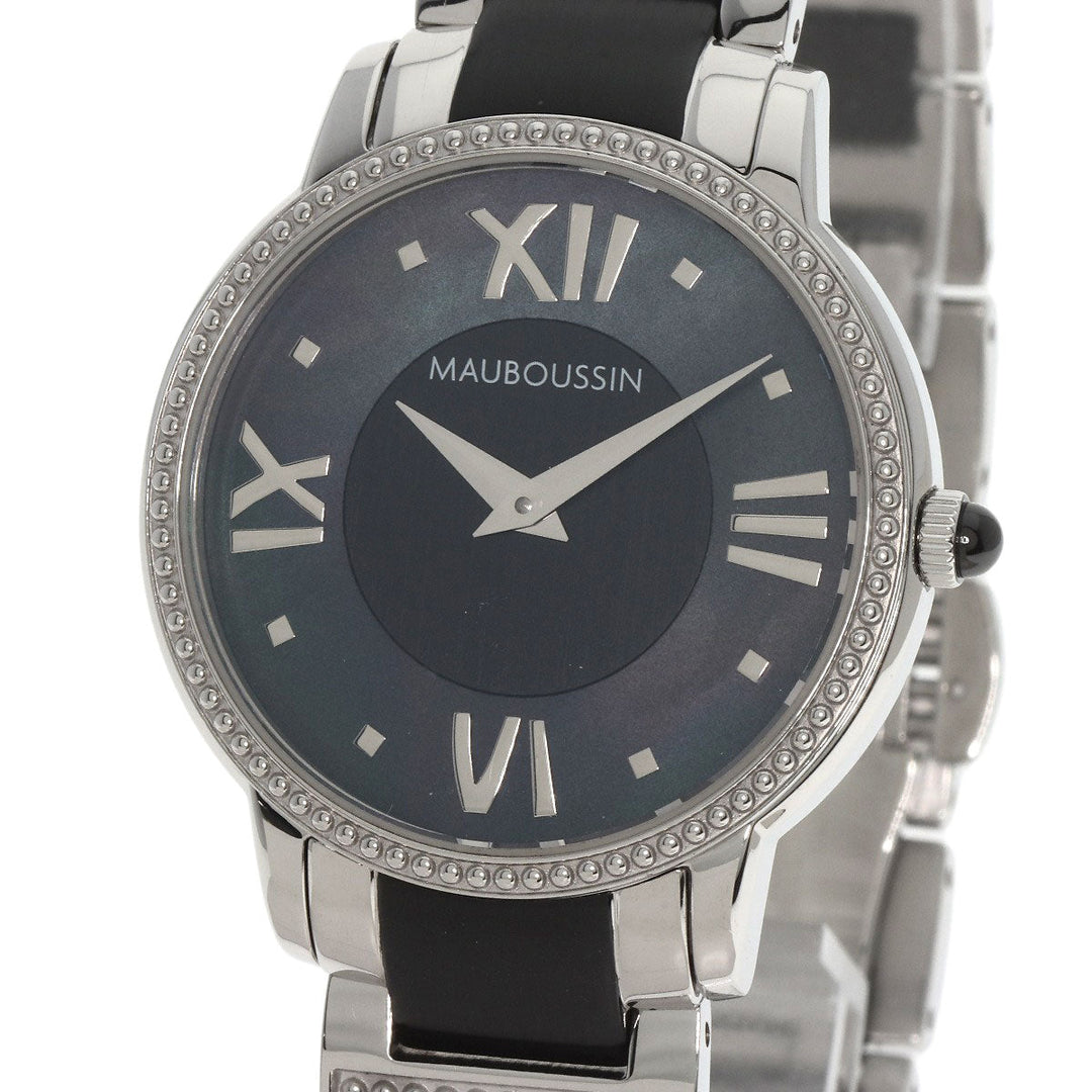 MAUBOUSSIN Watches Quartz 9296100-700 Stainless Steel Silver Jardin du Palais Royal Black shell dial