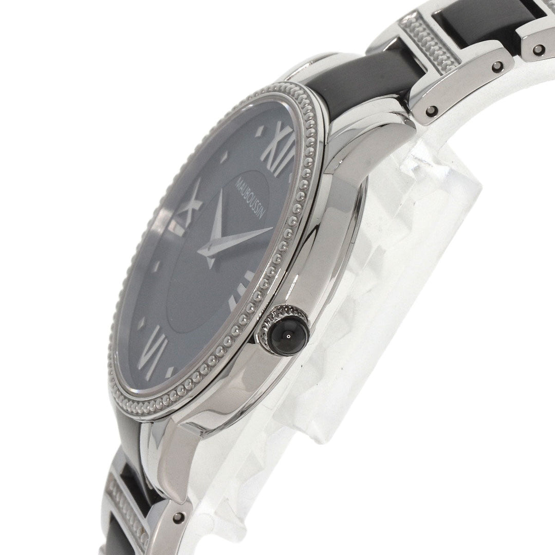 MAUBOUSSIN Watches Quartz 9296100-700 Stainless Steel Silver Jardin du Palais Royal Black shell dial