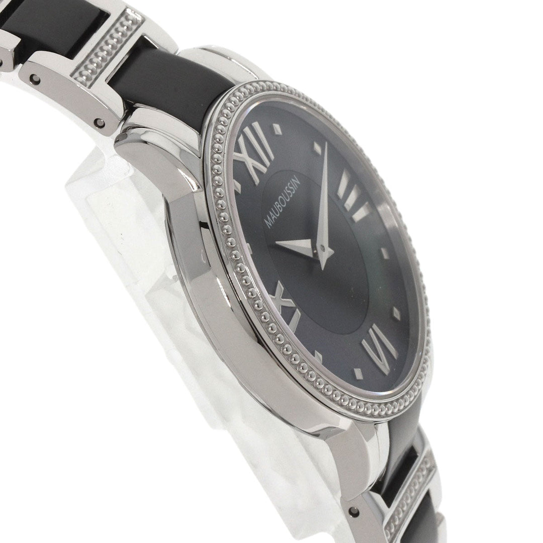 MAUBOUSSIN Watches Quartz 9296100-700 Stainless Steel Silver Jardin du Palais Royal Black shell dial