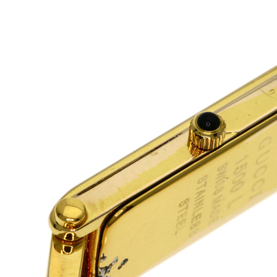 GUCCI Watches Quartz Gold Plated , Gold Plated gold 1500L White shell dial Women Used Authentic