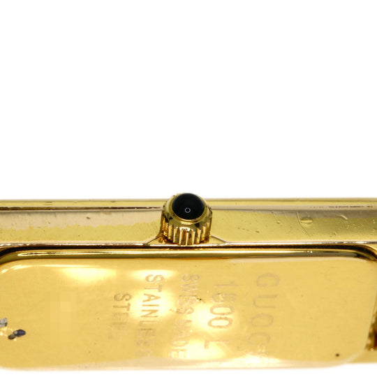 GUCCI Watches Quartz Gold Plated , Gold Plated gold 1500L White shell dial Women Used Authentic