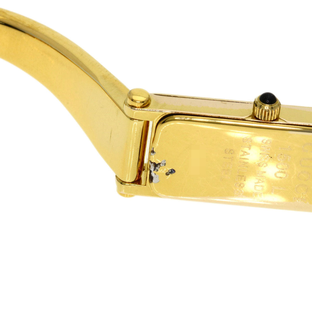 GUCCI Watches Quartz Gold Plated , Gold Plated gold 1500L White shell dial Women Used Authentic
