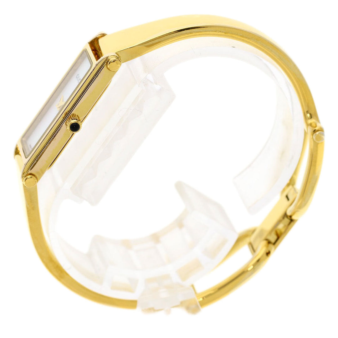 GUCCI Watches Quartz Gold Plated , Gold Plated gold 1500L White shell dial Women Used Authentic