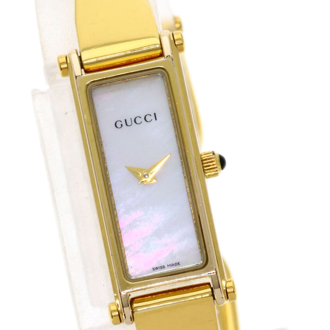 GUCCI Watches Quartz Gold Plated , Gold Plated gold 1500L White shell dial Women Used Authentic