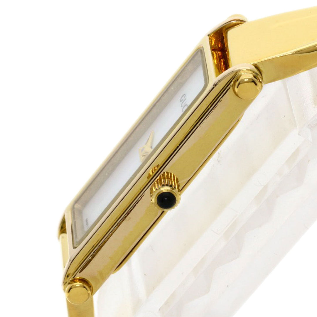 GUCCI Watches Quartz Gold Plated , Gold Plated gold 1500L White shell dial Women Used Authentic