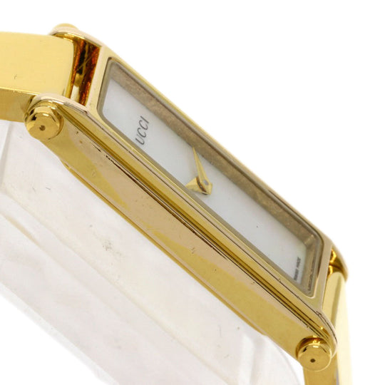GUCCI Watches Quartz Gold Plated , Gold Plated gold 1500L White shell dial Women Used Authentic