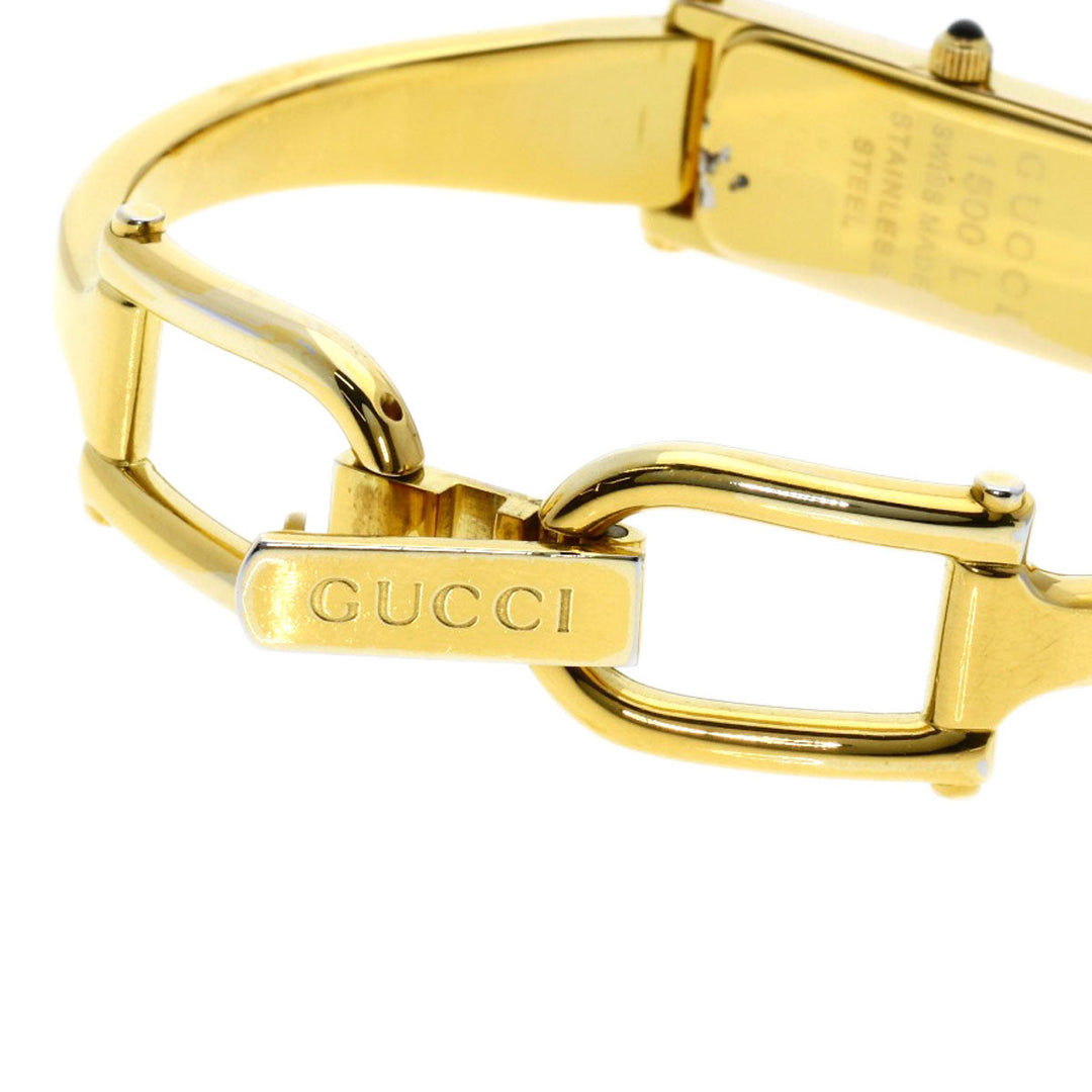 GUCCI Watches Quartz Gold Plated , Gold Plated gold 1500L White shell dial Women Used Authentic