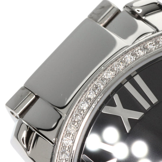 TIFFANY&Co. Watches Quartz Stainless Steel , Stainless Steel Silver Atlas Dome Bezel Diamond black dial Women Used Authentic