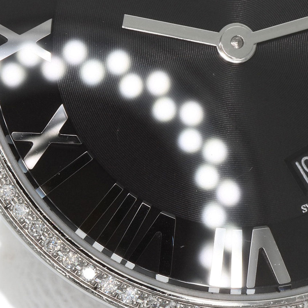 TIFFANY&Co. Watches Quartz Stainless Steel , Stainless Steel Silver Atlas Dome Bezel Diamond black dial Women Used Authentic
