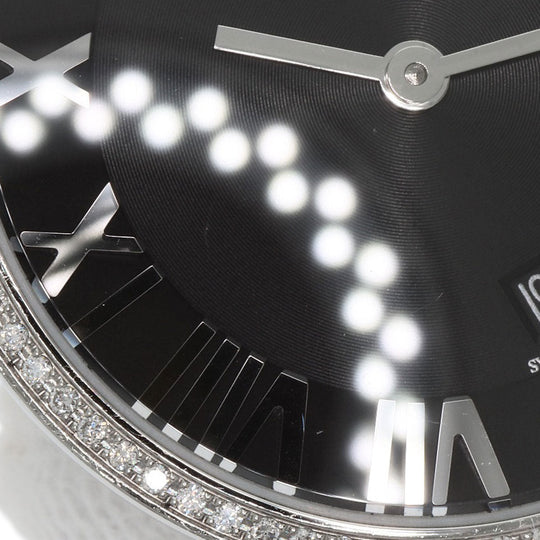 TIFFANY&Co. Watches Quartz Stainless Steel , Stainless Steel Silver Atlas Dome Bezel Diamond black dial Women Used Authentic