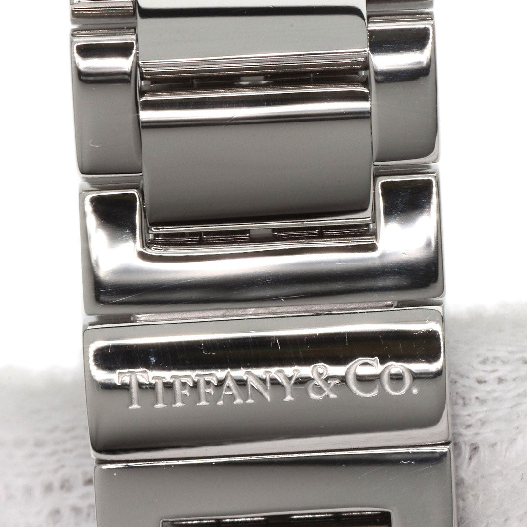 TIFFANY&Co. Watches Quartz Stainless Steel , Stainless Steel Silver Atlas Dome Bezel Diamond black dial Women Used Authentic