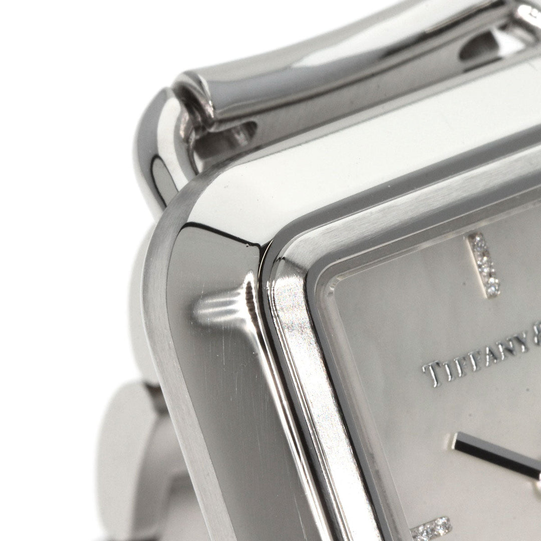 TIFFANY&Co. Watches Quartz 69546161 Stainless Steel , Stainless Steel Silver T Rectangle Limited to 375 pieces White shell dial Women Used Authentic