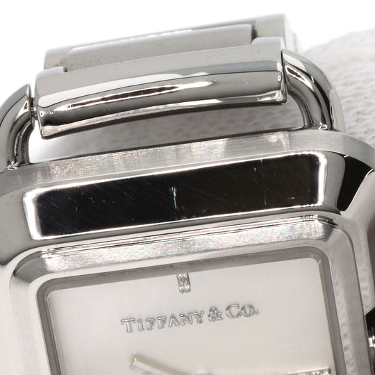 TIFFANY&Co. Watches Quartz 69546161 Stainless Steel , Stainless Steel Silver T Rectangle Limited to 375 pieces White shell dial Women Used Authentic