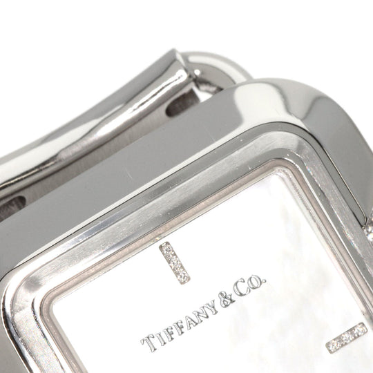 TIFFANY&Co. Watches Quartz 69546161 Stainless Steel , Stainless Steel Silver T Rectangle Limited to 375 pieces White shell dial Women Used Authentic