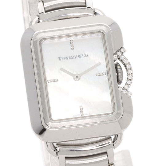 TIFFANY&Co. Watches Quartz 69546161 Stainless Steel , Stainless Steel Silver T Rectangle Limited to 375 pieces White shell dial Women Used Authentic