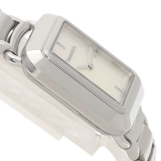 TIFFANY&Co. Watches Quartz 69546161 Stainless Steel , Stainless Steel Silver T Rectangle Limited to 375 pieces White shell dial Women Used Authentic