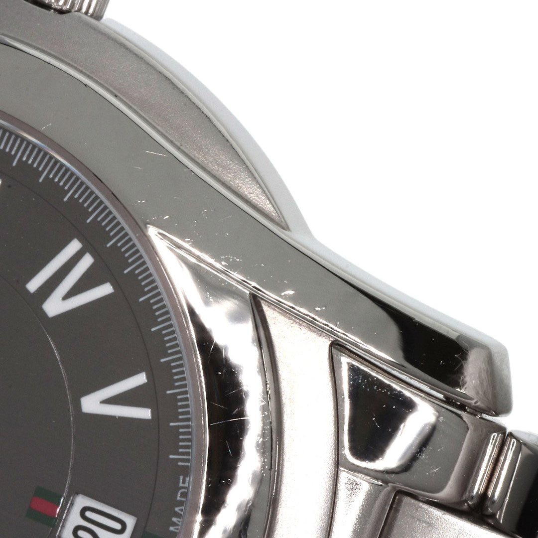GUCCI Watches Quartz 5500M Stainless Steel , Stainless Steel Silver Round face gray dial mens Used Authentic