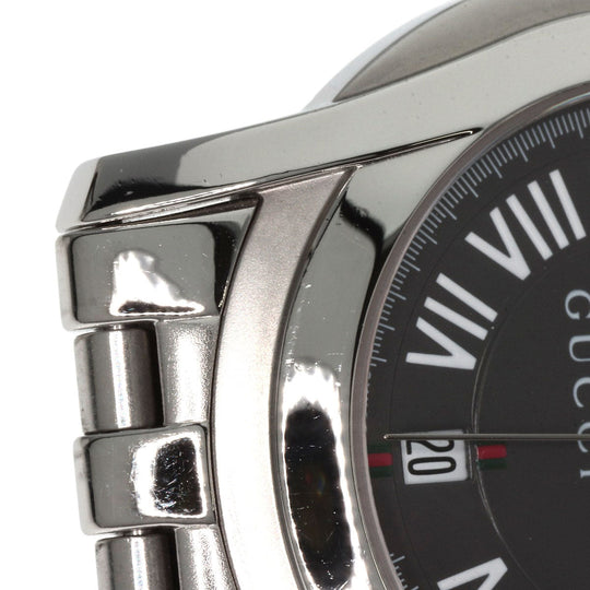 GUCCI Watches Quartz 5500M Stainless Steel , Stainless Steel Silver Round face gray dial mens Used Authentic