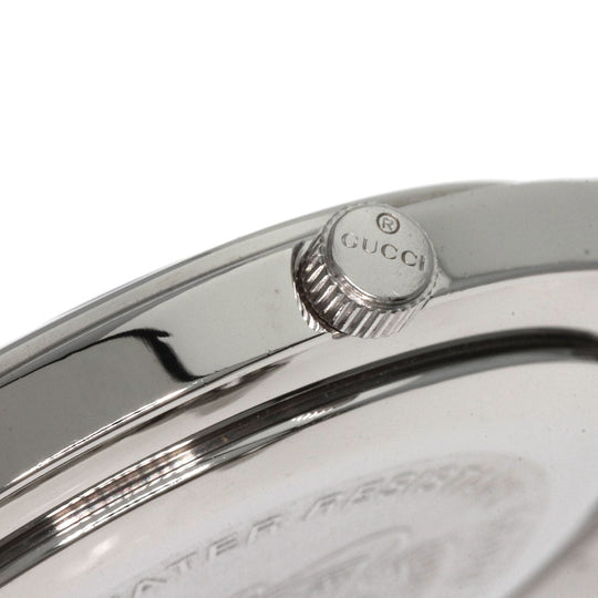 GUCCI Watches Quartz 5500M Stainless Steel , Stainless Steel Silver Round face gray dial mens Used Authentic