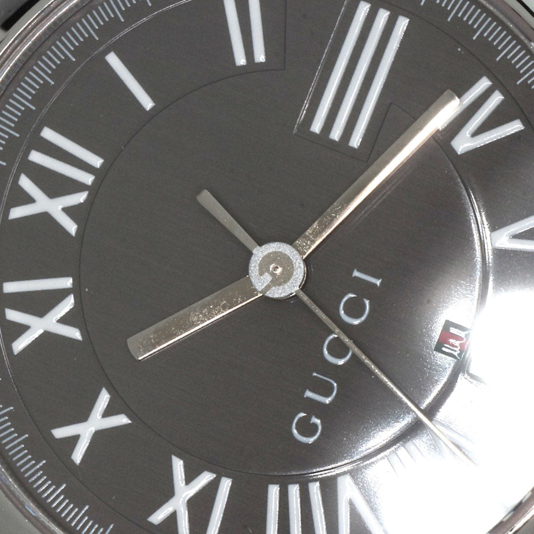 GUCCI Watches Quartz 5500M Stainless Steel , Stainless Steel Silver Round face gray dial mens Used Authentic