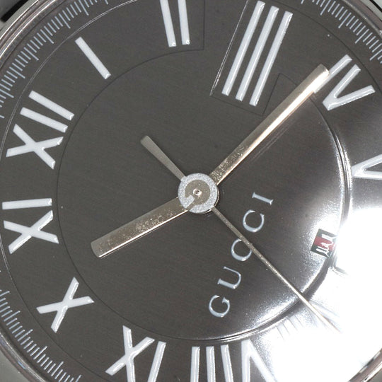 GUCCI Watches Quartz 5500M Stainless Steel , Stainless Steel Silver Round face gray dial mens Used Authentic