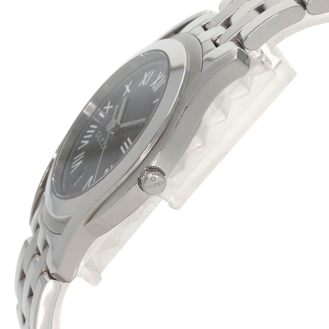 GUCCI Watches Quartz 5500M Stainless Steel , Stainless Steel Silver Round face gray dial mens Used Authentic