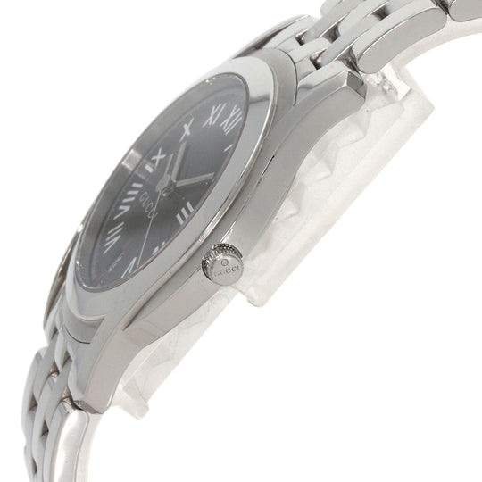 GUCCI Watches Quartz 5500M Stainless Steel , Stainless Steel Silver Round face gray dial mens Used Authentic