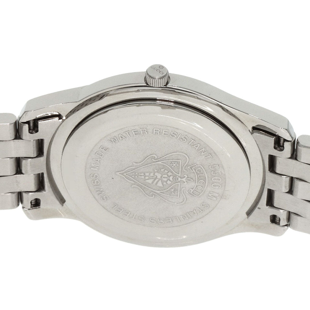 GUCCI Watches Quartz 5500M Stainless Steel , Stainless Steel Silver Round face gray dial mens Used Authentic
