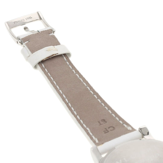 BVLGARI Watches Quartz ST35S Stainless Steel, Leather Silver Solo tempo white dial mens Used Authentic