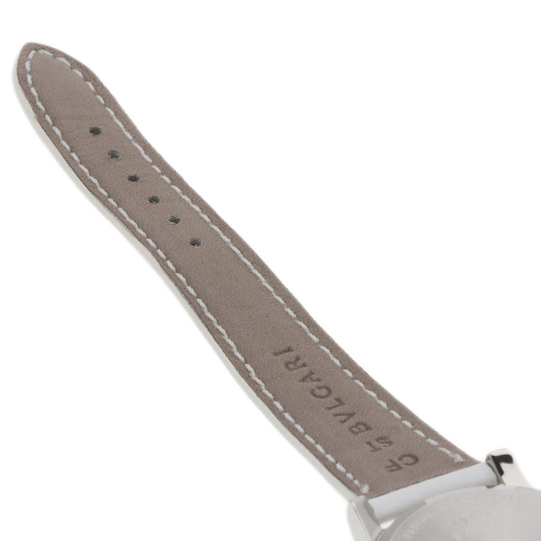 BVLGARI Watches Quartz ST35S Stainless Steel, Leather Silver Solo tempo white dial mens Used Authentic