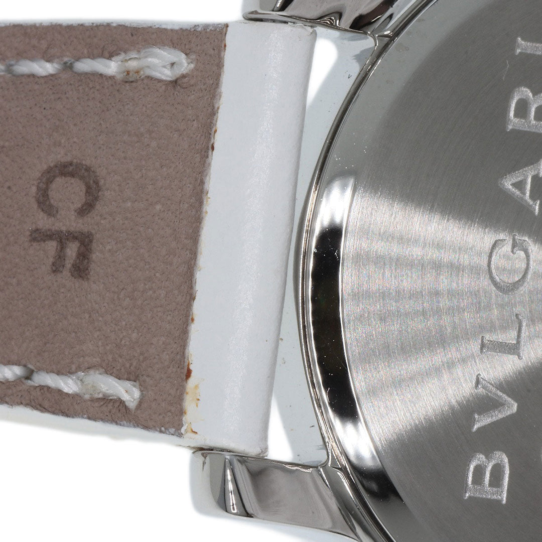 BVLGARI Watches Quartz ST35S Stainless Steel, Leather Silver Solo tempo white dial mens Used Authentic