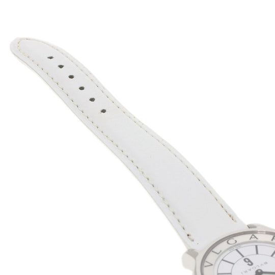 BVLGARI Watches Quartz ST35S Stainless Steel, Leather Silver Solo tempo white dial mens Used Authentic