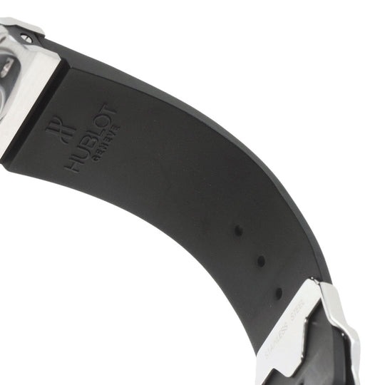 HUBLOT Watches Mechanical Automatic 301.SM.1770.RX Stainless Steel, Rubber, Ceramic Silver Big Bang Evolution Chronograph Black carbon dial mens Used Authentic
