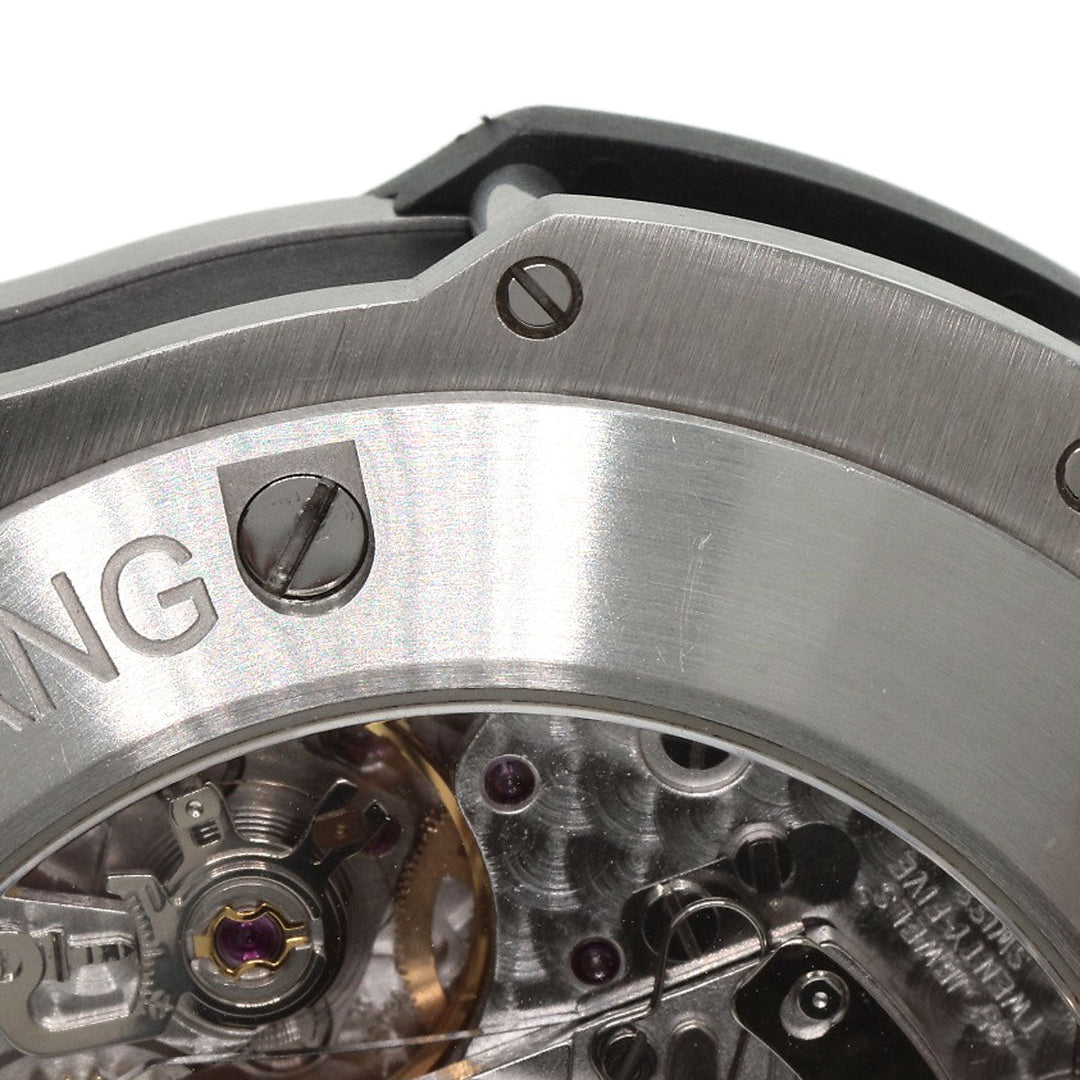 HUBLOT Watches Mechanical Automatic 301.SM.1770.RX Stainless Steel, Rubber, Ceramic Silver Big Bang Evolution Chronograph Black carbon dial mens Used Authentic