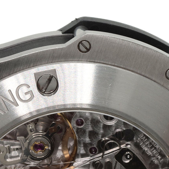 HUBLOT Watches Mechanical Automatic 301.SM.1770.RX Stainless Steel, Rubber, Ceramic Silver Big Bang Evolution Chronograph Black carbon dial mens Used Authentic