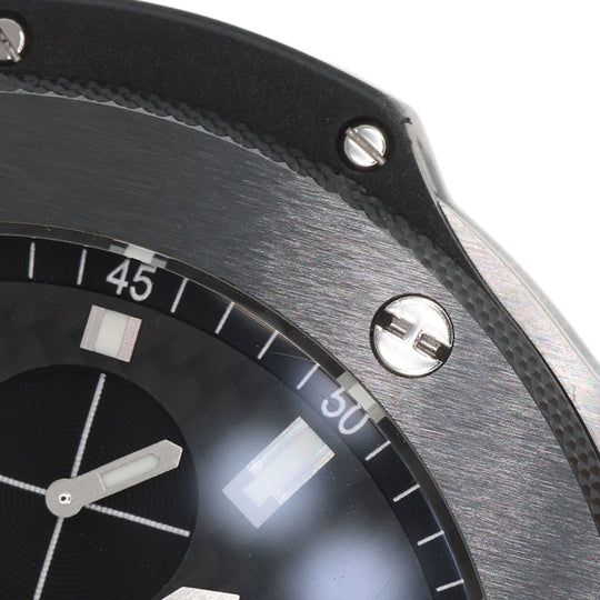 HUBLOT Watches Mechanical Automatic 301.SM.1770.RX Stainless Steel, Rubber, Ceramic Silver Big Bang Evolution Chronograph Black carbon dial mens Used Authentic