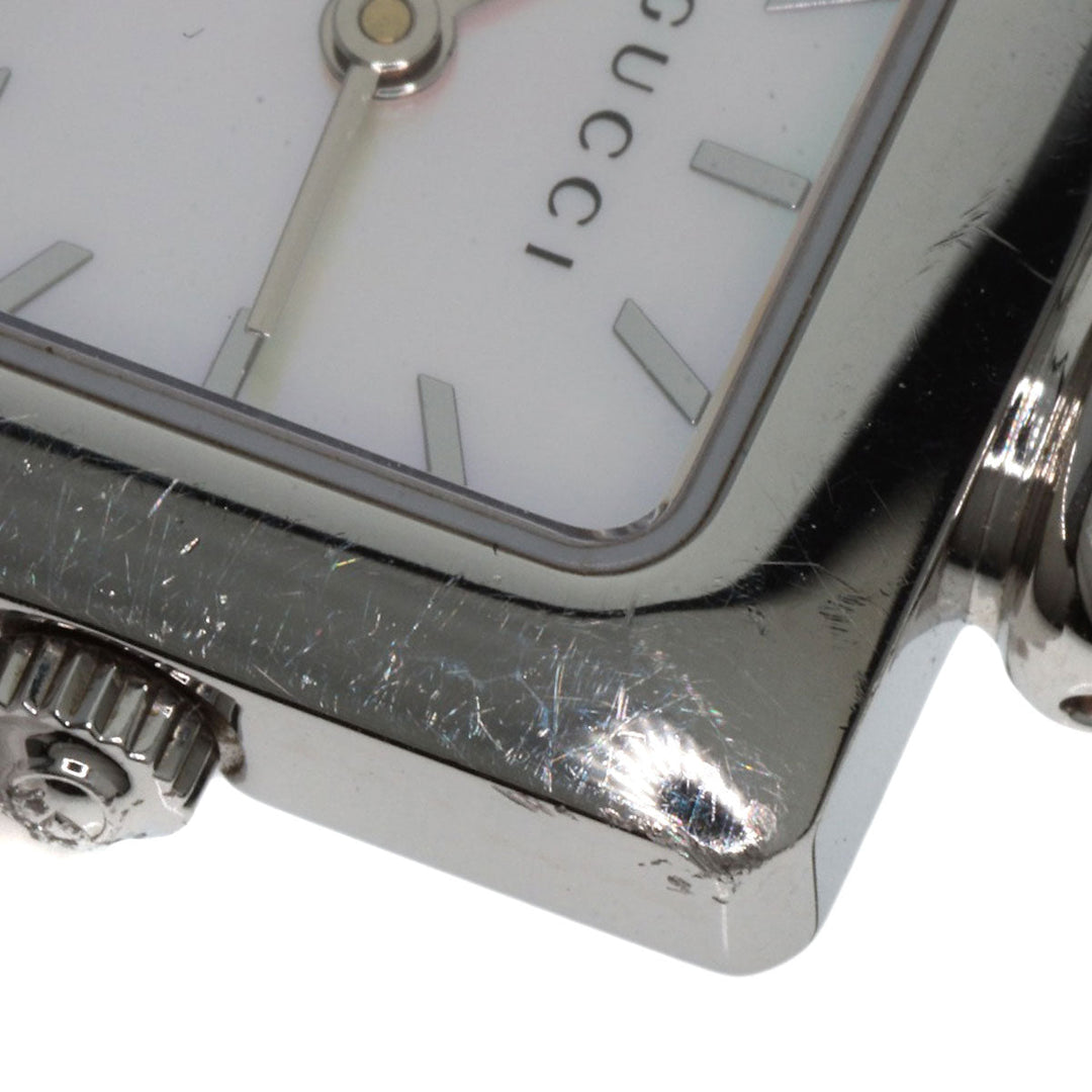 GUCCI Watches Quartz 1900L Stainless Steel , Stainless Steel Silver Square face White shell dial Women Used Authentic
