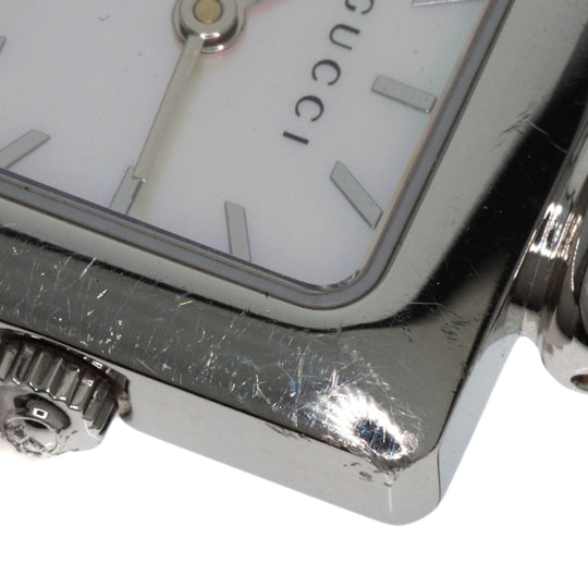 GUCCI Watches Quartz 1900L Stainless Steel , Stainless Steel Silver Square face White shell dial Women Used Authentic