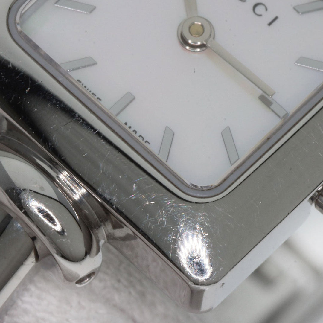 GUCCI Watches Quartz 1900L Stainless Steel , Stainless Steel Silver Square face White shell dial Women Used Authentic