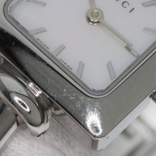GUCCI Watches Quartz 1900L Stainless Steel , Stainless Steel Silver Square face White shell dial Women Used Authentic