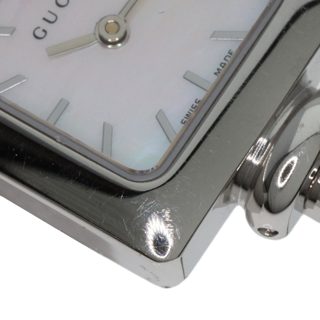 GUCCI Watches Quartz 1900L Stainless Steel , Stainless Steel Silver Square face White shell dial Women Used Authentic
